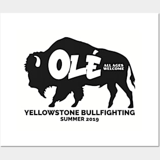 Yellowstone Park Bison Bullfighting Posters and Art